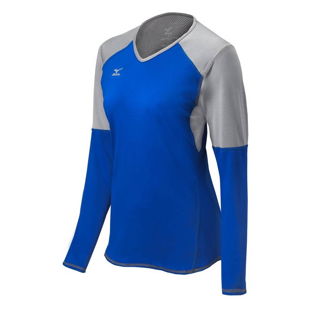 Damske Dresy Mizuno Techno VI Long Sleeve Volejbalove Kráľovská Modrá/Strieborne Vypredaj ZEUR39578